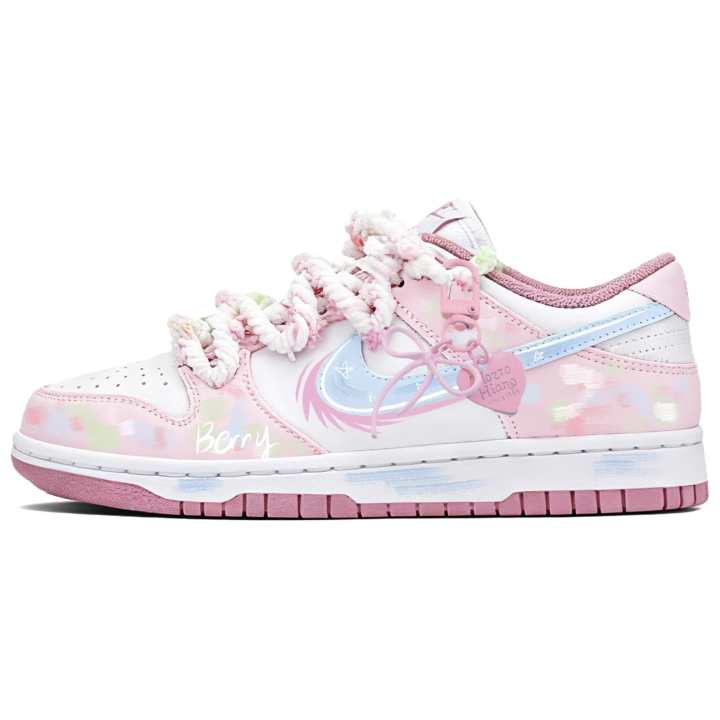 Nike Nike Dunk Skateboard Shoes Unisex Low Top White/Pink/Blue