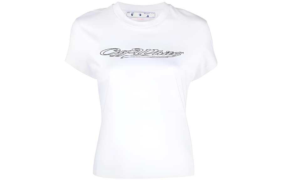 OFF-WHITE OFF WHITE T Shirts Women's White Crew Neck Moderate