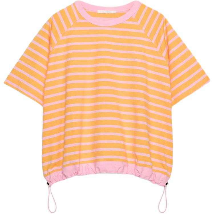 ZARA T Shirts Women's Orange Crew Neck