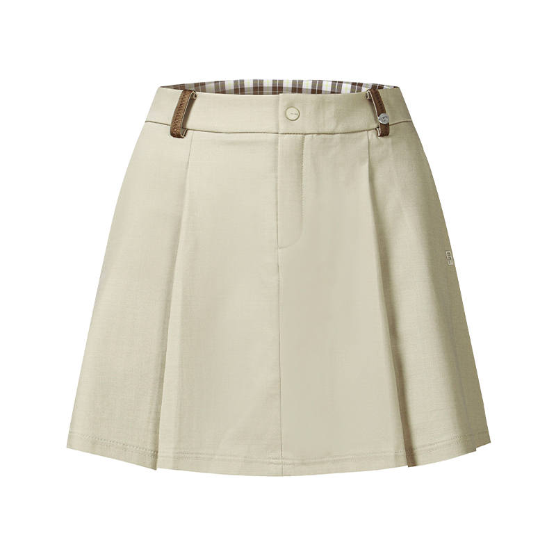 FILA Golf Casual Short Skirts Women's Warm Khaki Moderate Short Skirt Pleated Skirt