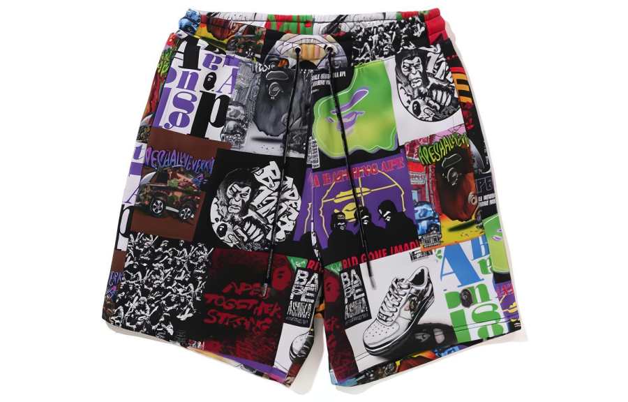 A BATHING APE Bape Album Monogram Sweat Shorts
