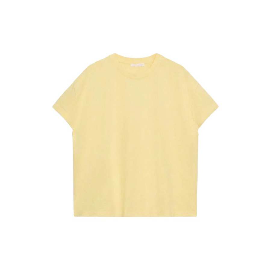 ZARA T Shirts Women's Yellow Crew Neck