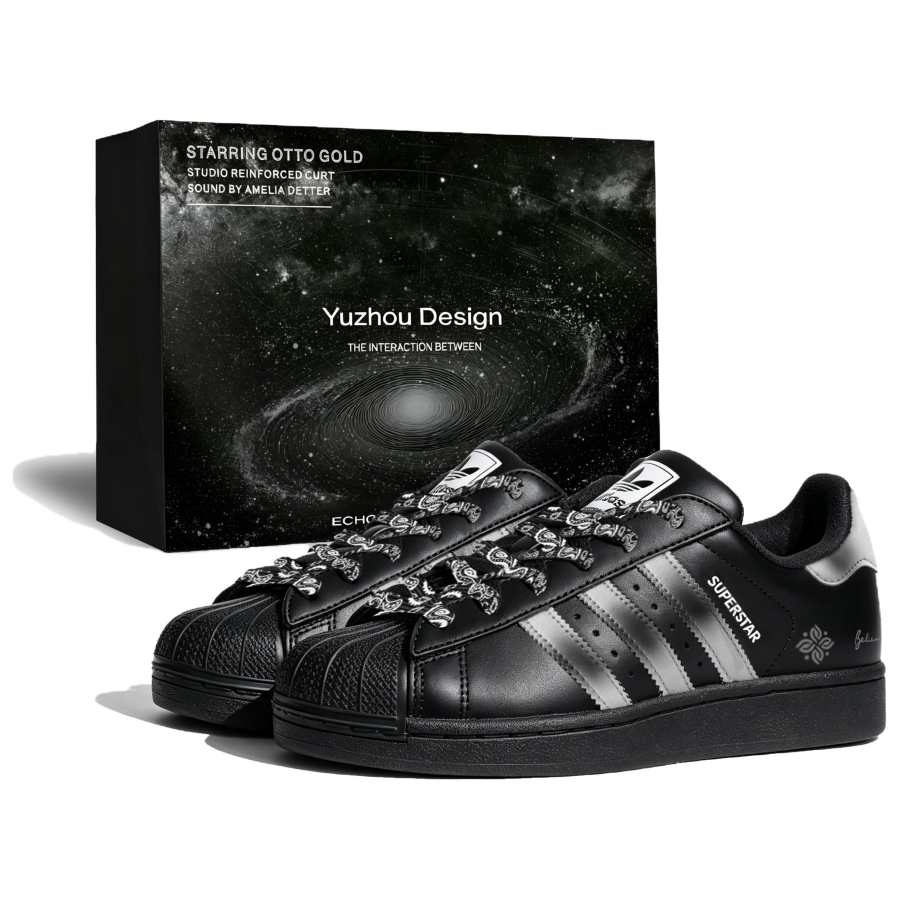 Adidas Originals Superstar 2 Skateboard Shoes Unisex Low Top Black, Gray, White Color Blocking