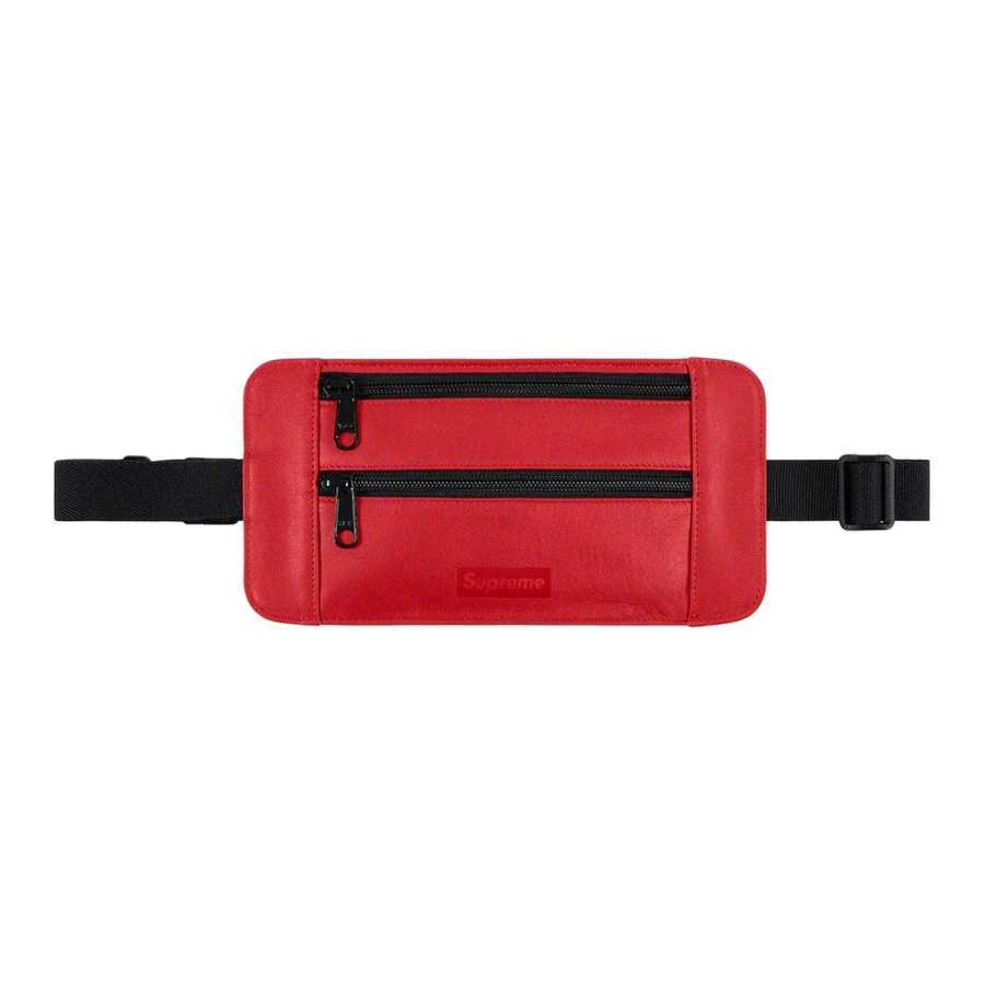 Supreme Supreme SS19 Leather One Shoulder Sling Bag, Cell Phone Pouch, Fanny Pack Regular Unisex Red