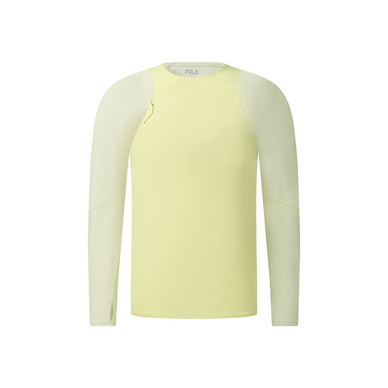 FILA Fitness T Shirts Men's Yellow Of The Twelfth Lunar Month Crew Neck Moderate Other