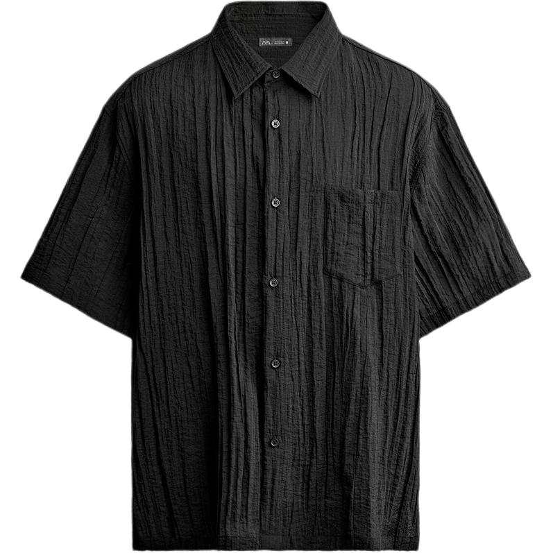 ZARA ZARA Shirts Men's Black Lapel Moderate Other