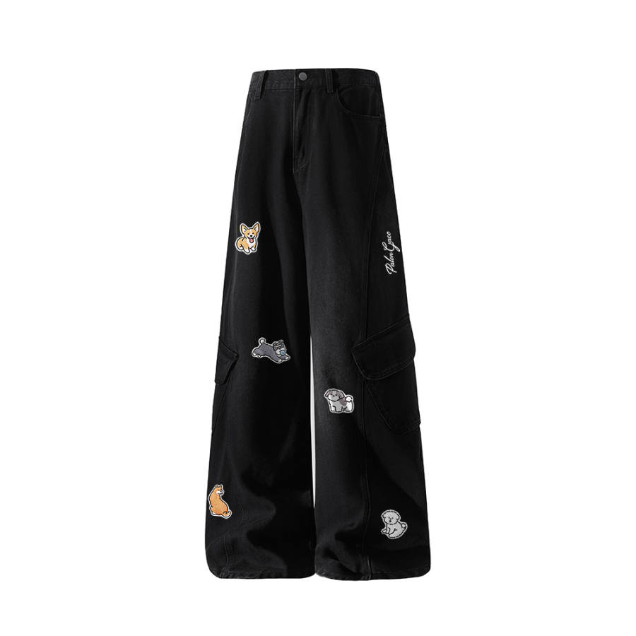 PAL ONGACO Jeans Unisex Moderate Wide Leg Pants