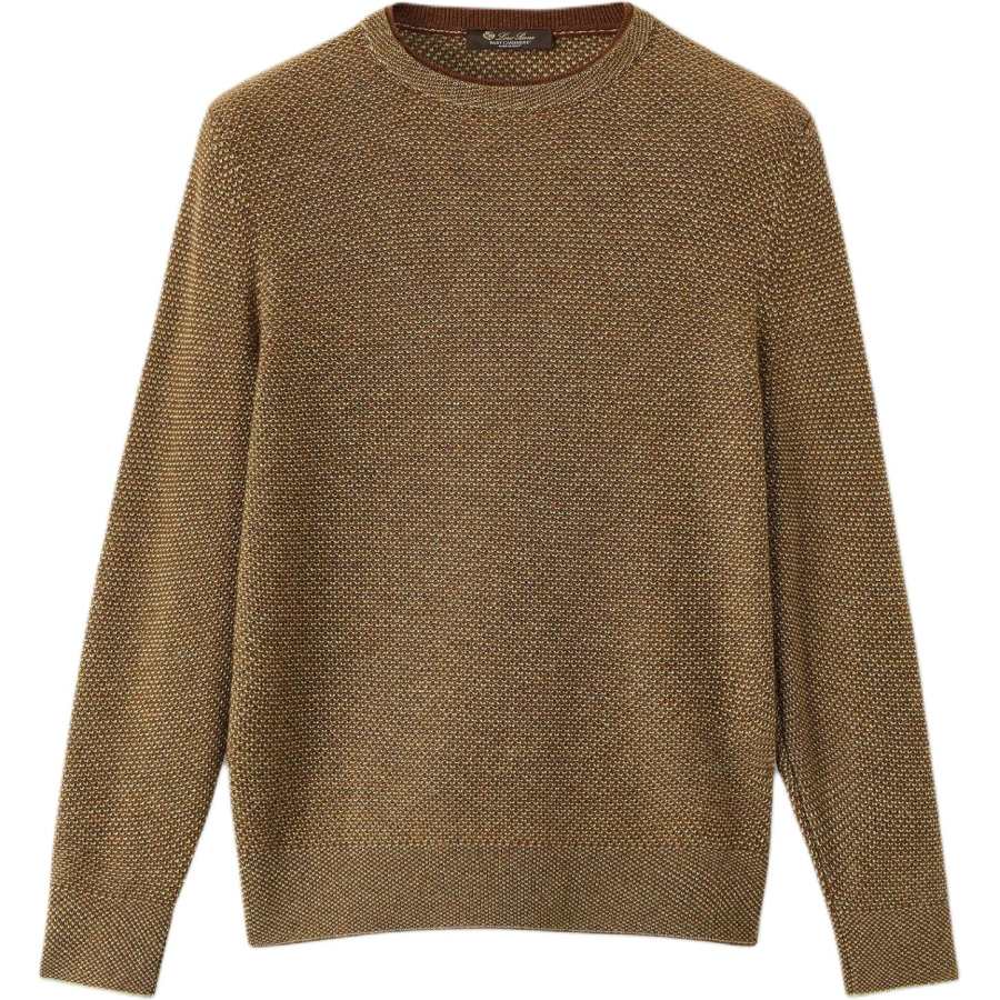 Loro Piana Cashmere Sweaters Men's Iris Bronze Crew Neck Moderate Other