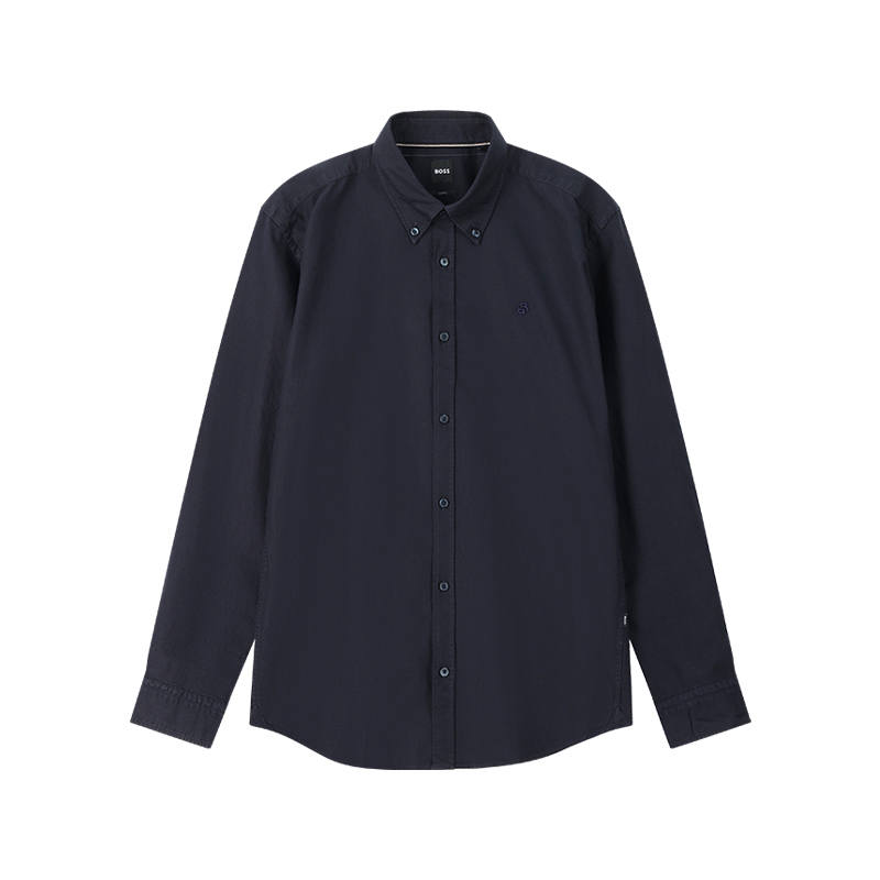 HUGO BOSS Shirts Men's Dark Blue Lapel Moderate