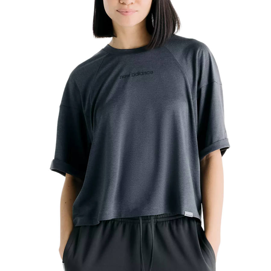 New Balance New Balance Quick Dry T Shirts Women's Magnet Crew Neck Moderate