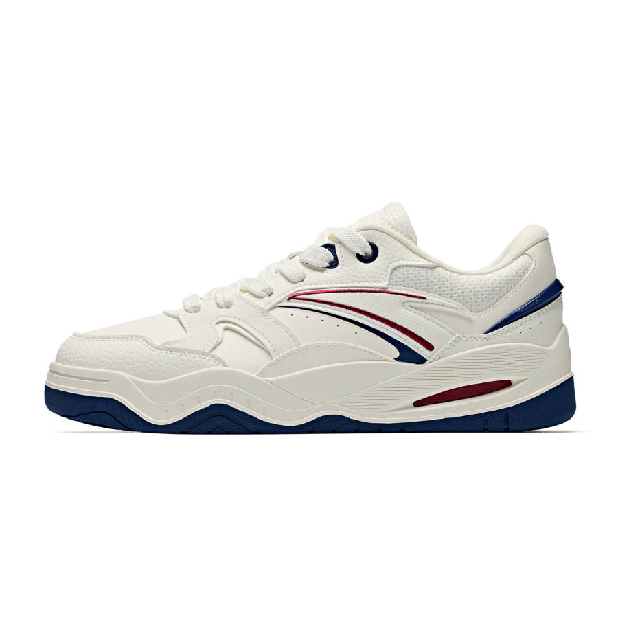 ANTA Wave 5 Skateboard Shoes Men's Low Top Ivory White/Teal