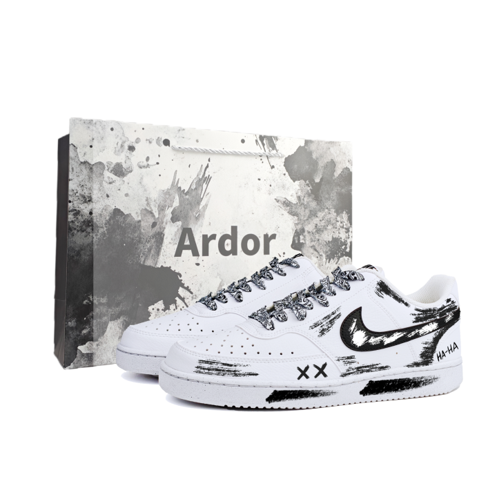 Nike Nike Court Vision 1 Skateboard Shoes Unisex Low Top White Black Multicolor