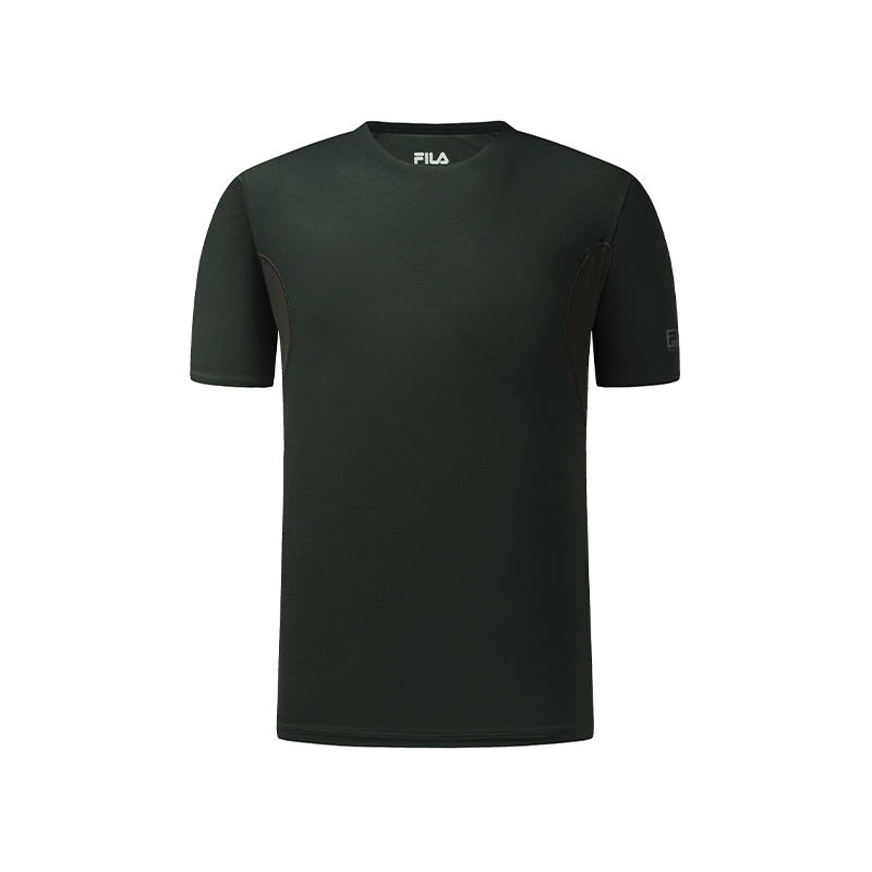 FILA Fitness T Shirts Men's Complex Black Crew Neck Moderate Straight Fit