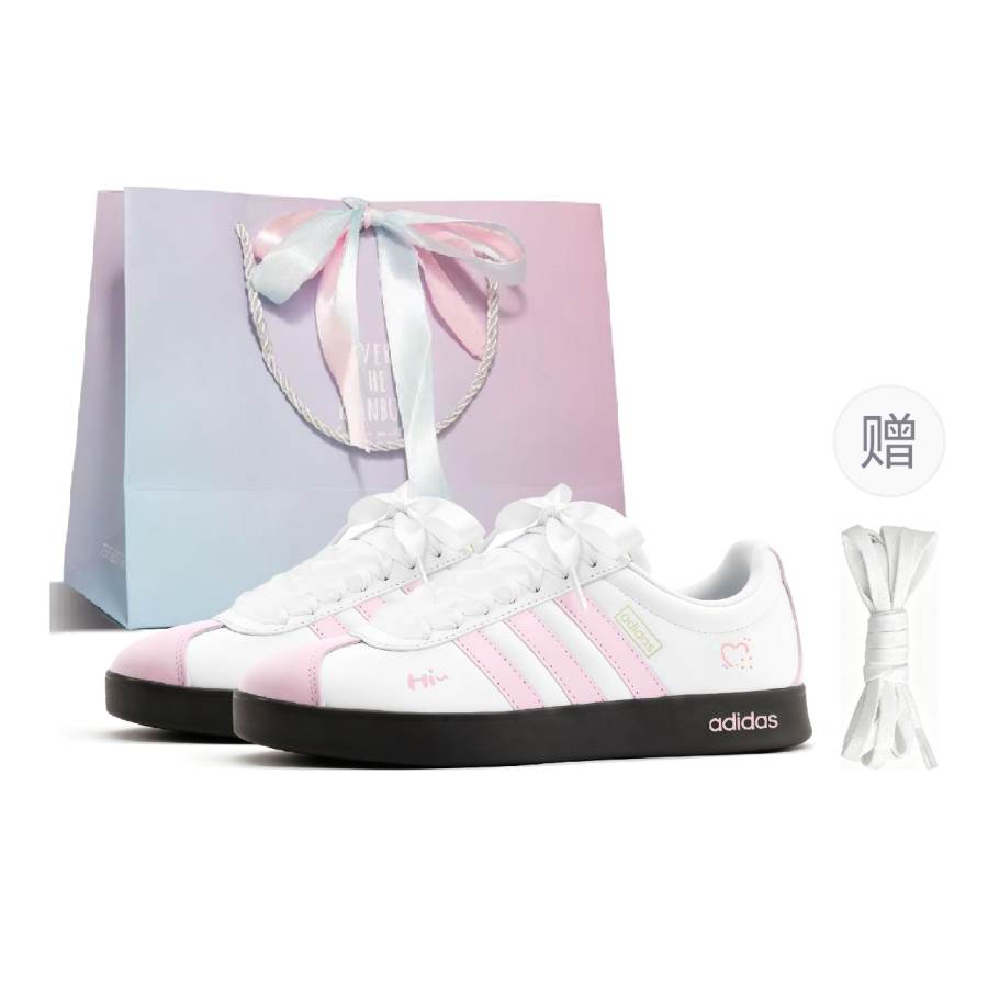 Adidas Adidas Vl Court Classic Skateboard Shoes Unisex Low Top Pink