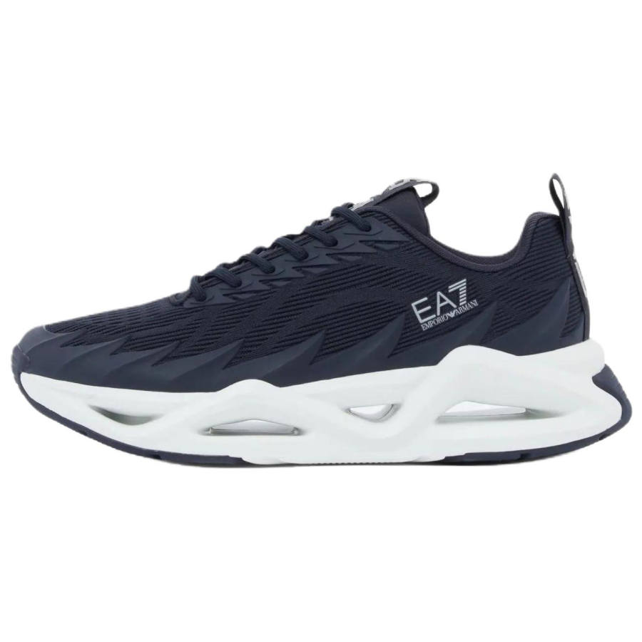 EMPORIO ARMANI EA7 Casual Shoes Unisex Low Top Dark Blue & Silver