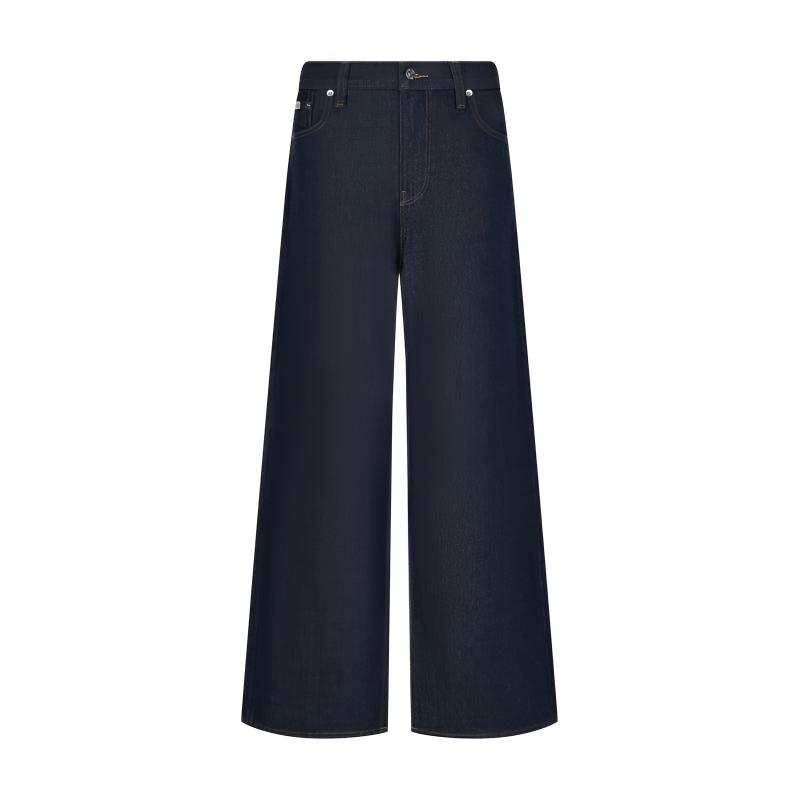 Calvin Klein Jeans Women's 46E Denim Dark Blue Moderate Wide Leg Pants