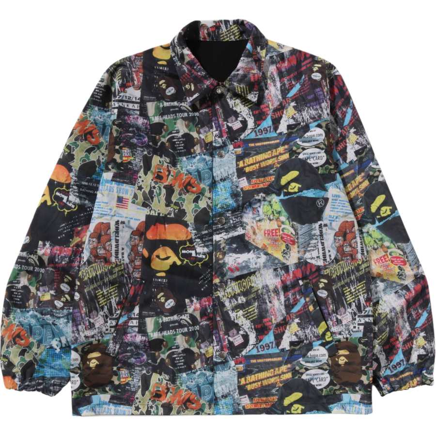 A BATHING APE A BATHING APE Flyer Pattern Reversible Coach Jacket