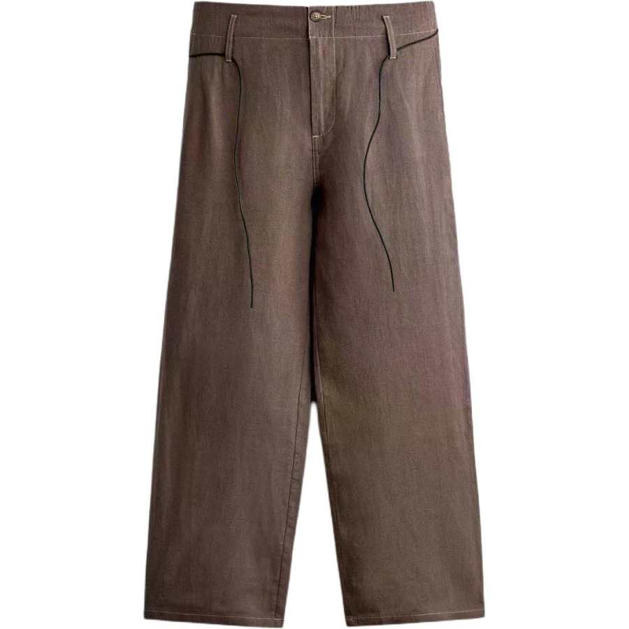 ZARA Casual Pants Men's Brown Moderate Straight Fit Pants