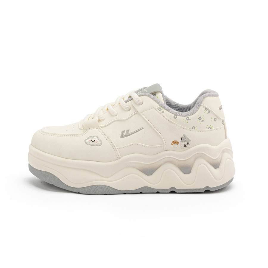 WARRIOR Skateboard Shoes Women's Low Top Beige Pink/Beige Gray