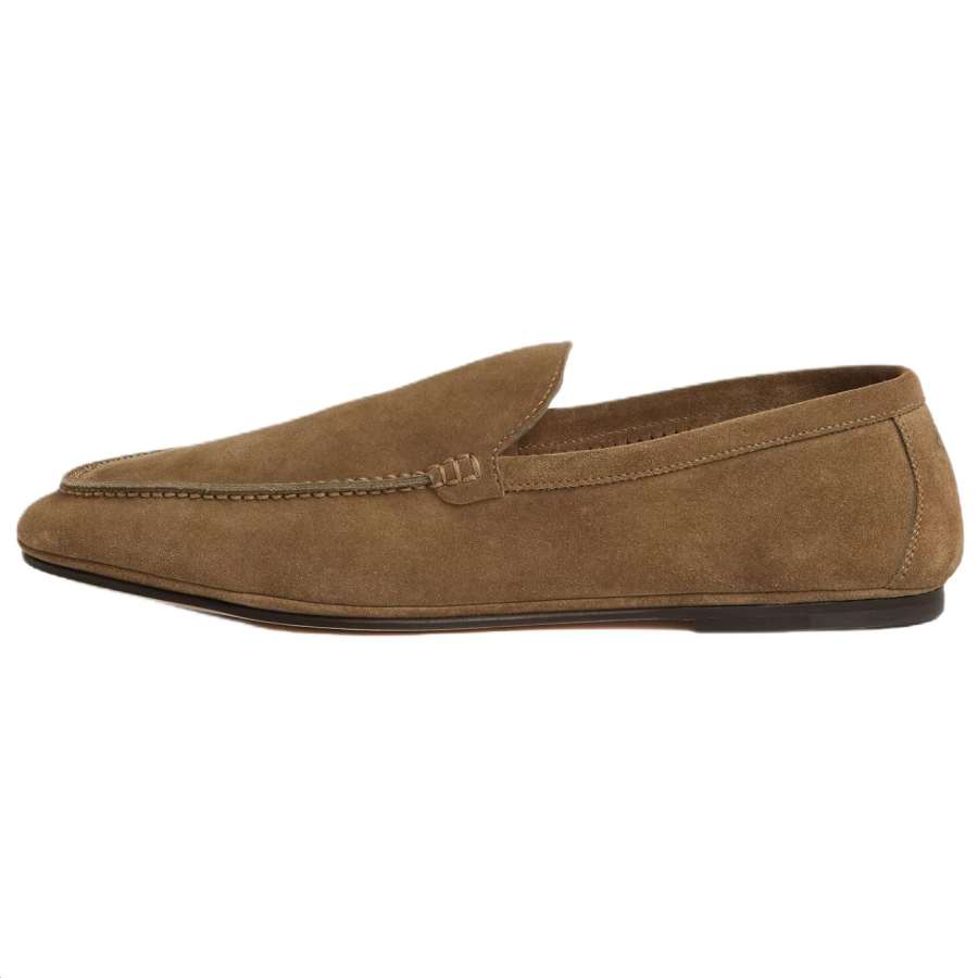 Loro Piana Casual Leather Shoes Men's Low Top Brown