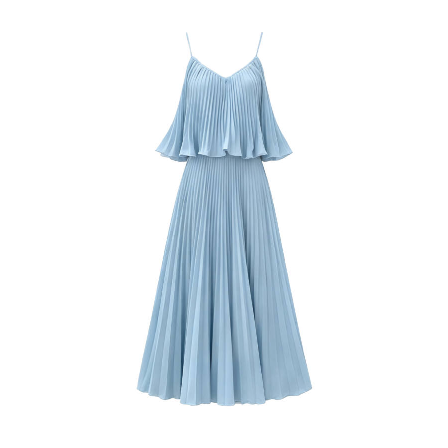 TUSHIFEI Slip Dresses Women's Blue Moderate Long Skirt A Line Skirt
