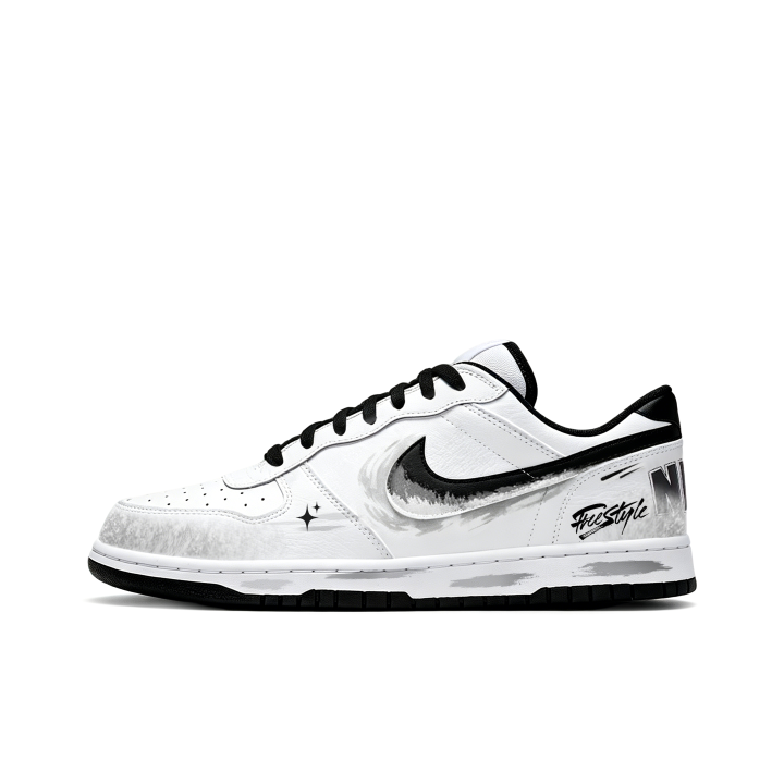 Nike Nike Big Skateboard Shoes Men's Low Top White Black Gray Ink Wash Colorway