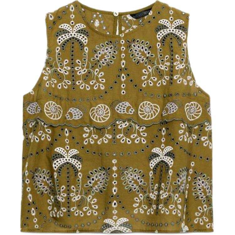 ZARA Tank Tops Women's Multicolor Crew Neck