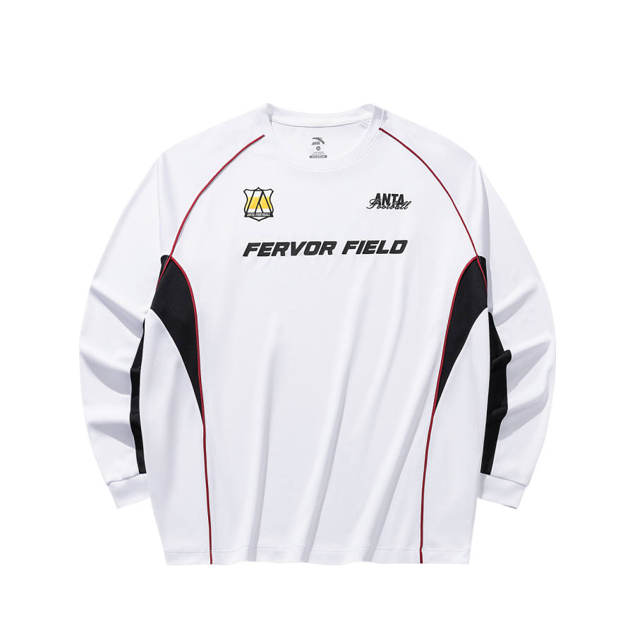 ANTA Basketball Collection T Shirts Unisex Pure White 3 Crew Neck Moderate