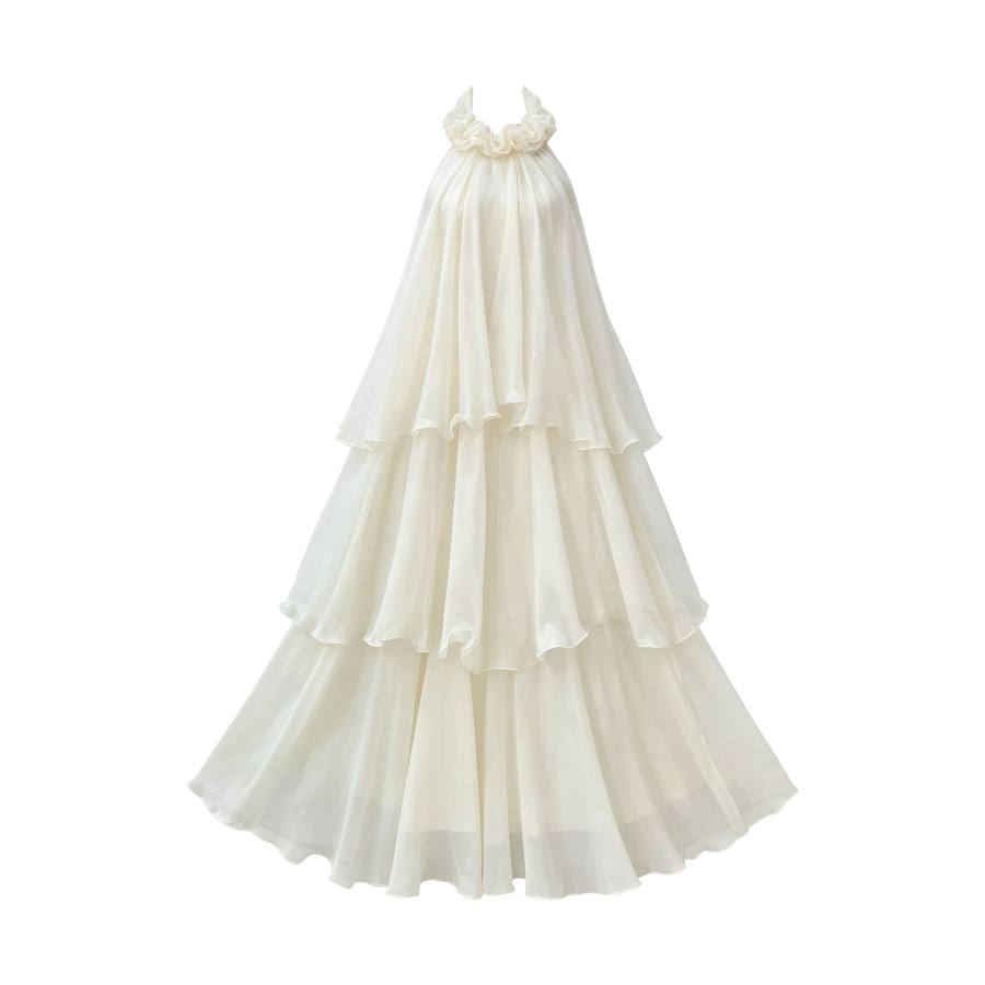 CPAURA Sleeveless Dresses Women's Apricot Camisole Moderate Long Skirt A Line Skirt