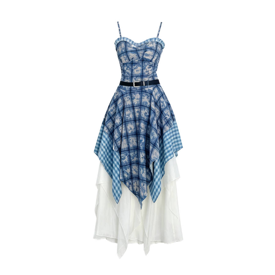 TUSHIFEI Two Piece Skirt Sets Women's Camisole Moderate Long Skirt