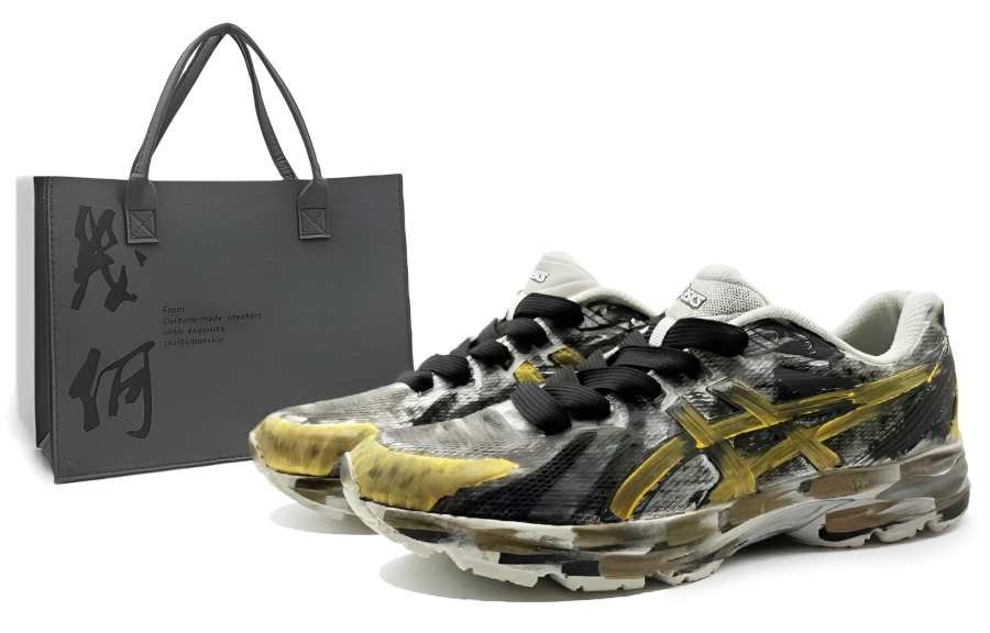 ASICS Gel Flux CN Running Shoes Men's Low Top Black/Gold