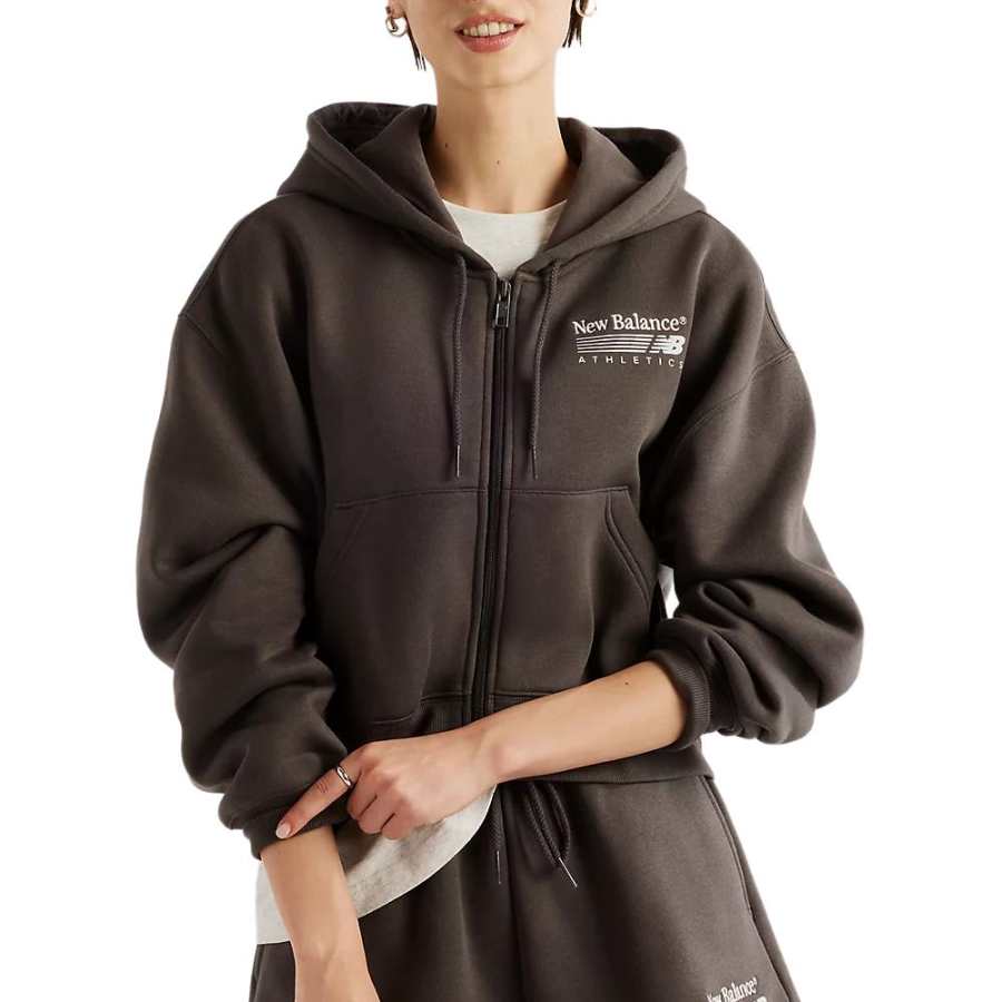 New Balance New Balance Sweatshirts Women's Black Cement Hooded Non Detachable Moderate