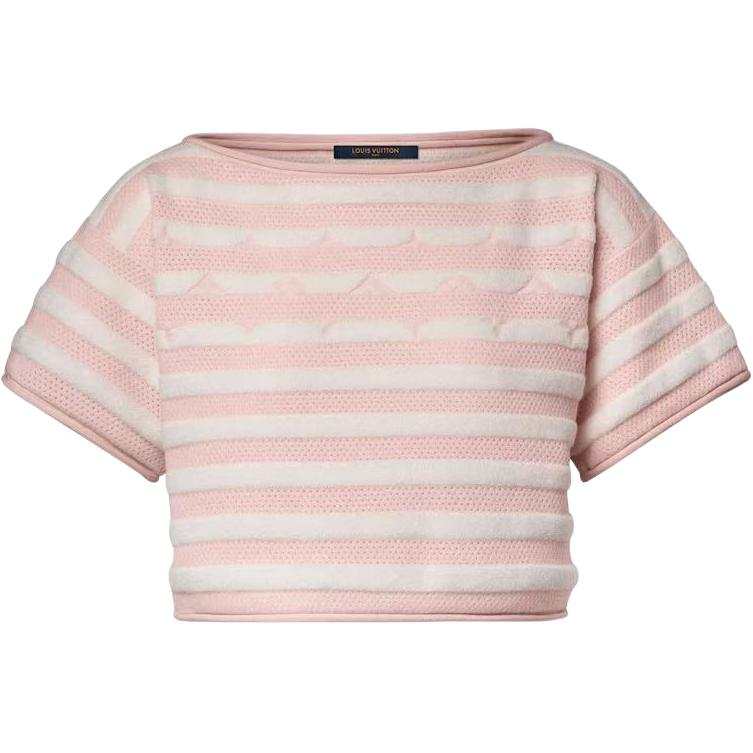 LOUIS VUITTON Monogram Sweaters Women's Pink Crew Neck Moderate Straight Fit