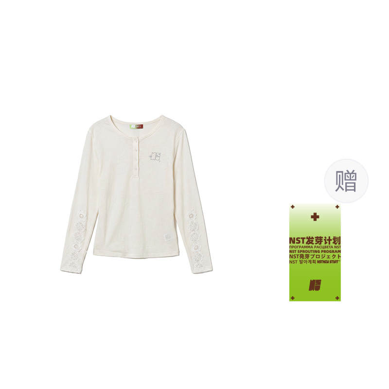 NSTNEW START T Shirts Women's Henry Collar Thin Straight Fit