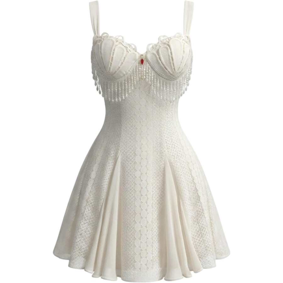CHARM GLOW Sleeveless Dresses Women's Beige Apricot Camisole Moderate Short Skirt A Line Skirt