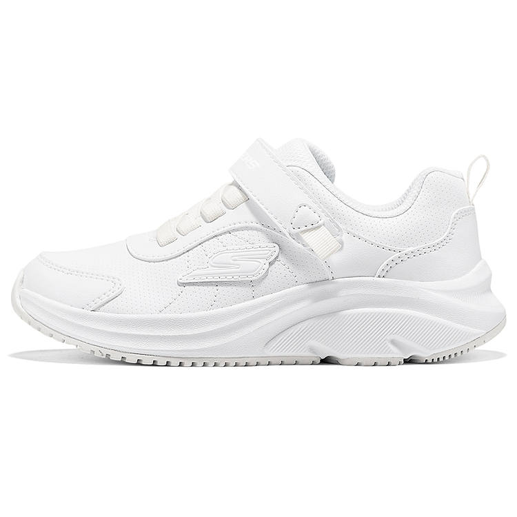 Skechers Kids SKECHERS GIRLS Synthetic Leather Slip Resistant Anti Kick Abrasion Resistant Low top Casual Shoes White