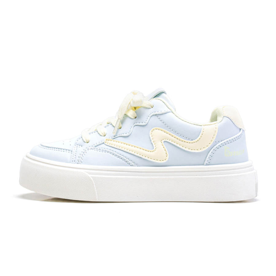 WARRIOR Skateboard Shoes Women's Low Top Blue Yellow