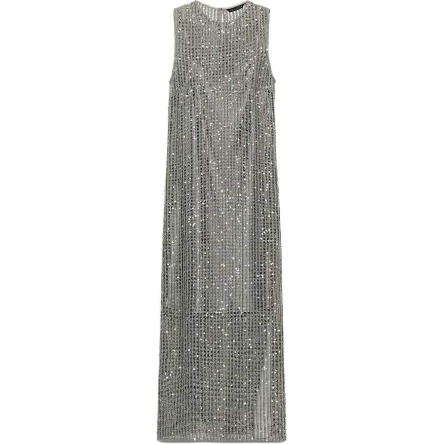ZARA Sleeveless Dresses Women's Gray Crew Neck Moderate