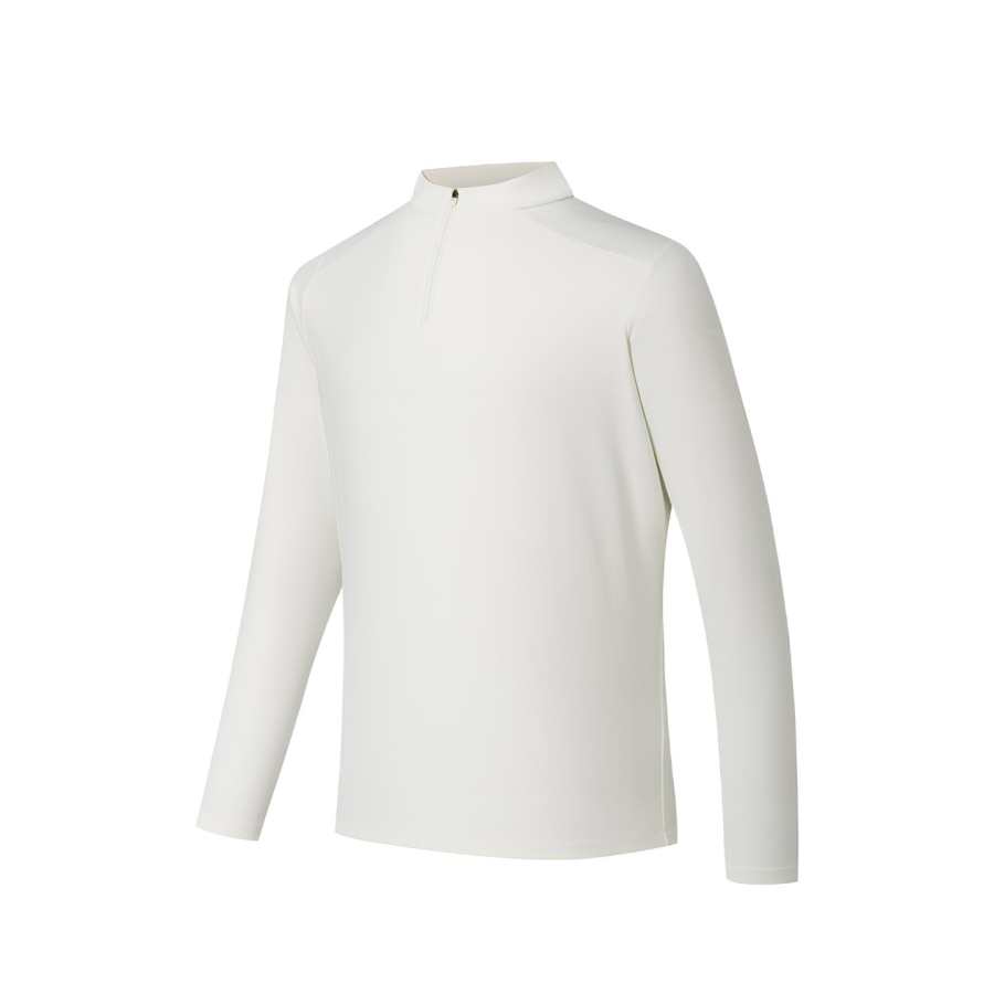 ANTA Variety Training Collection T Shirts Men's Ivory White 1 Stand Collar Moderate