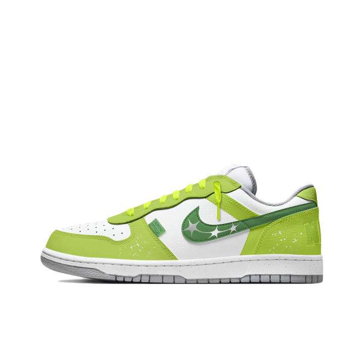 Nike Nike Big Skateboard Shoes Men's Low Top White/Green/Silver