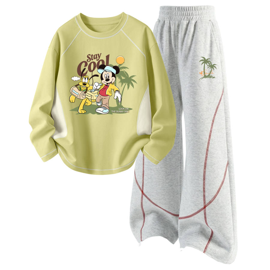 Disney Kids Casual Sportswear Crew Neck Thin Stretch Breathable