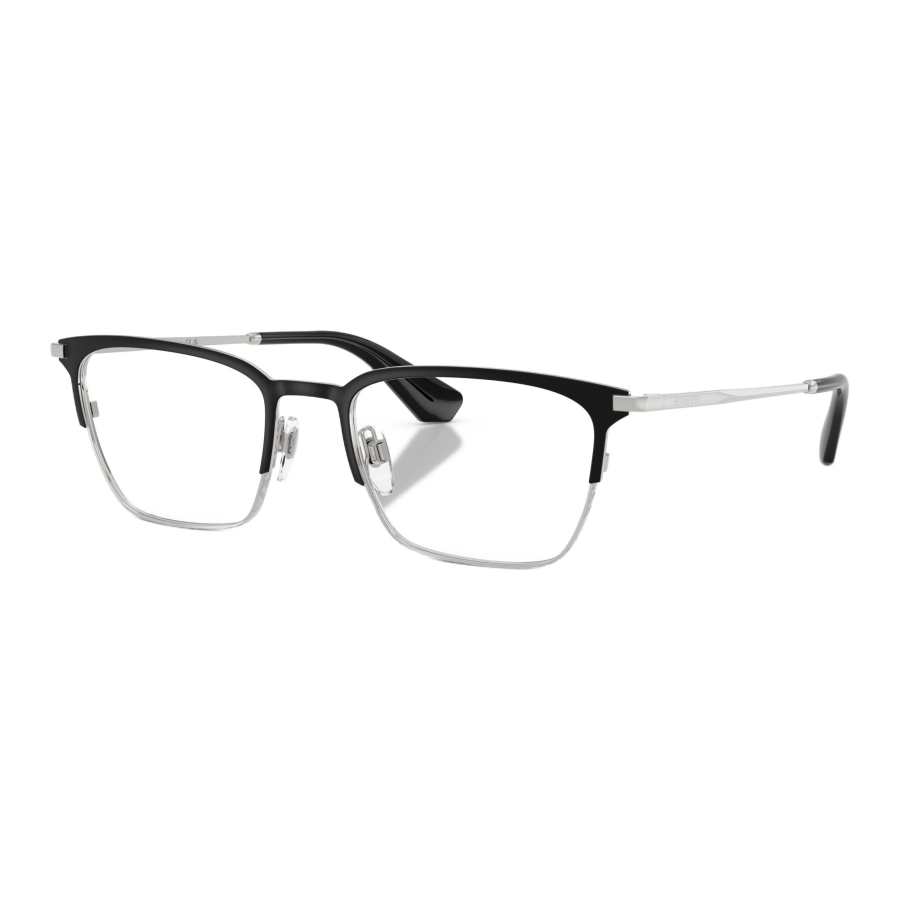 Burberry Metal Square Prescription Glasses Men's Black Silver
