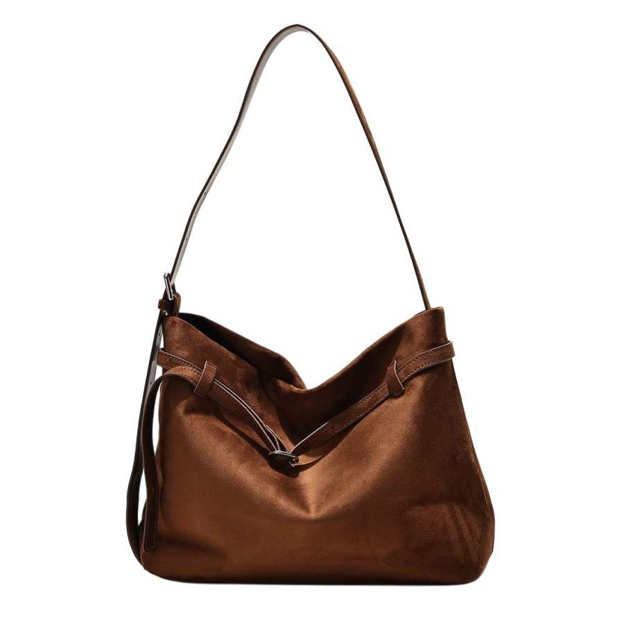 PAYOT Synthetic Leather Shoulder Bag, Crossbody Bag Regular Women's Mocha/Coffee/Black