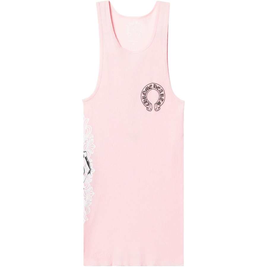 Chrome Hearts Tank Tops Men's Pink Crew Neck Moderate Other