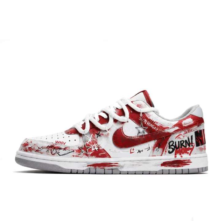 Nike Nike Big Skateboard Shoes Men's Low Top White Red