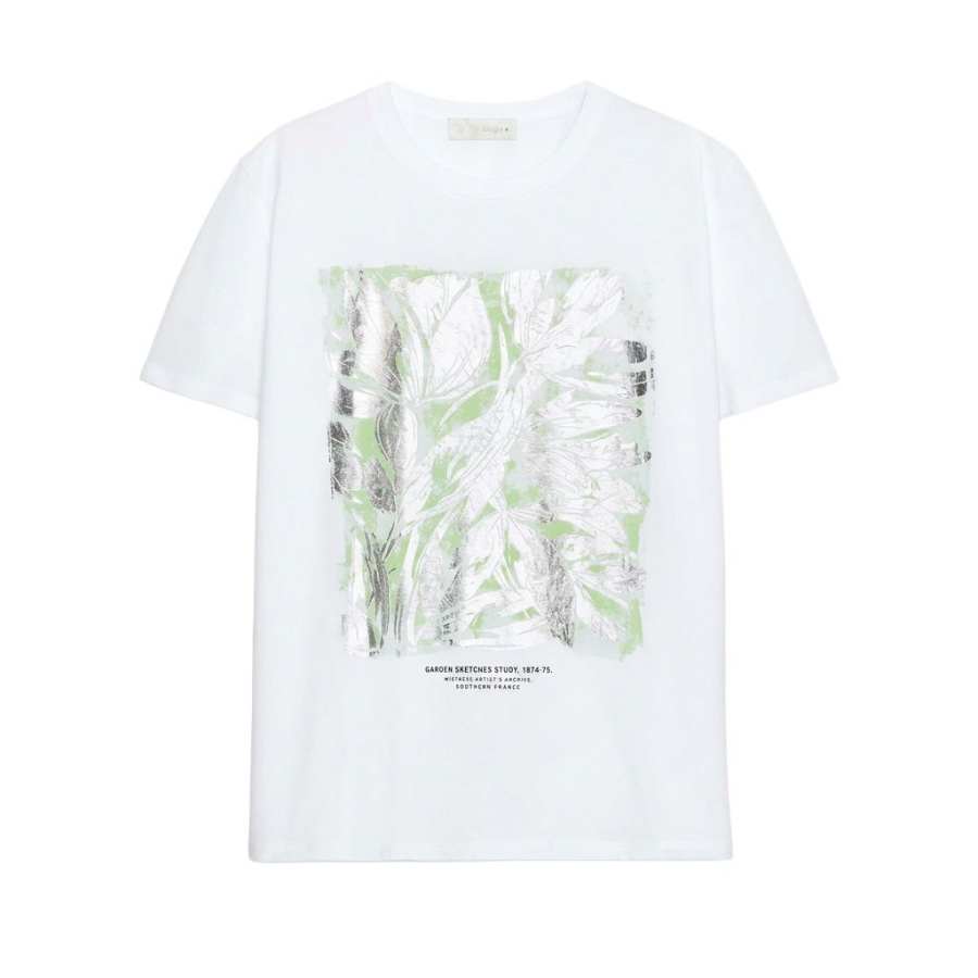ZARA T Shirts Women's Silver Crew Neck