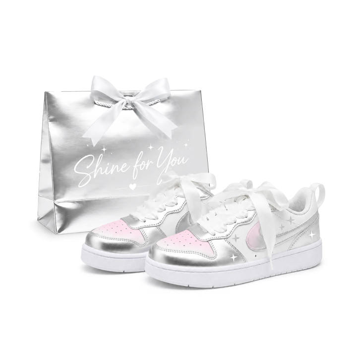 Nike Nike Court Borough 2 Skateboard Shoes Women's Low Top Pink Silver