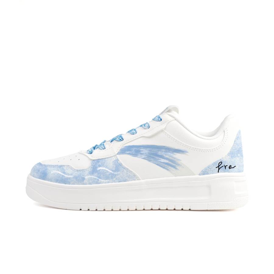 ANTA Easy Skateboard Shoes Men's Low Top White Blue Gradient Ink Wash Colorway