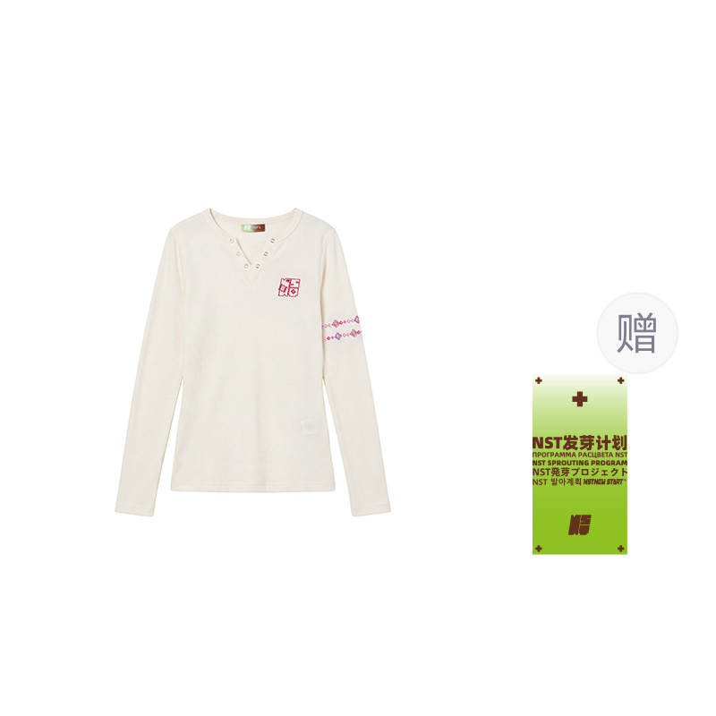 NSTNEW START T Shirts Women's V Neck Thin Straight Fit
