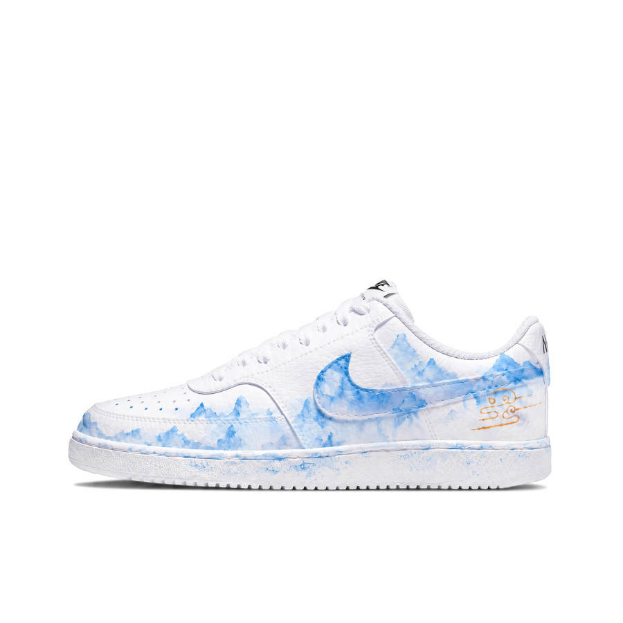 Nike Nike Court Vision 1 Skateboard Shoes Men's Low Top White Blue Chinese Style Landscape Colorway